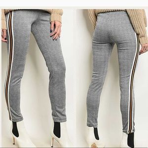 Plaid yellow striped pants